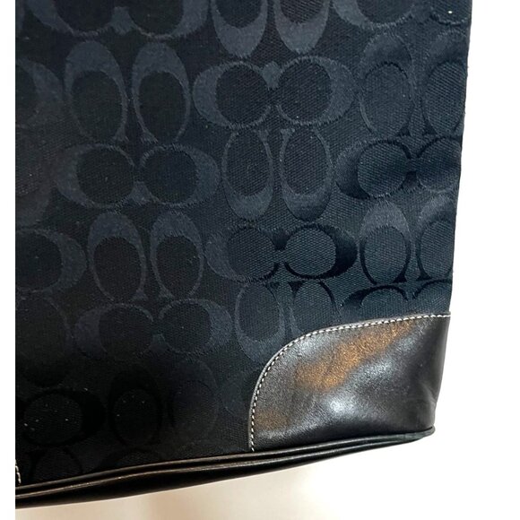 Coach Legacy Slim Duffle Signature Monogram Black Canvas Adjustable Shoulder Bag - Picture 9 of 10